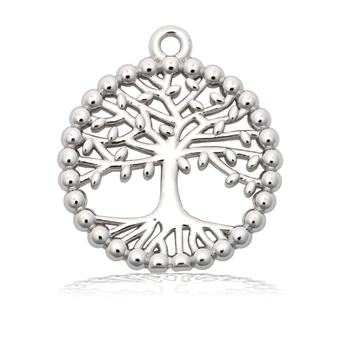 Family Tree Charm with Moonstone Gemstone Bracelet