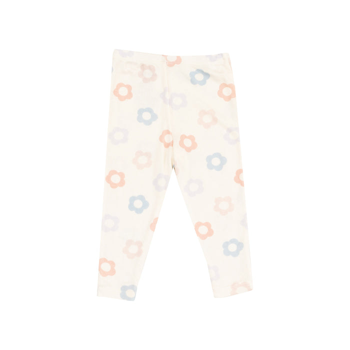 French Terry Oversize  Applique Sweatshirt + Leggings - Daisy Pop