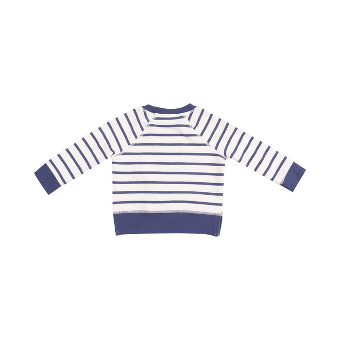 French Terry Raglan Sweatshirt and Jogger Set - Navy Stripe