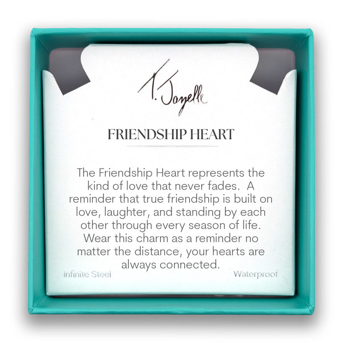Friendship Heart Charm with Blue Aquamarine Jade Gemstone Bracelet
