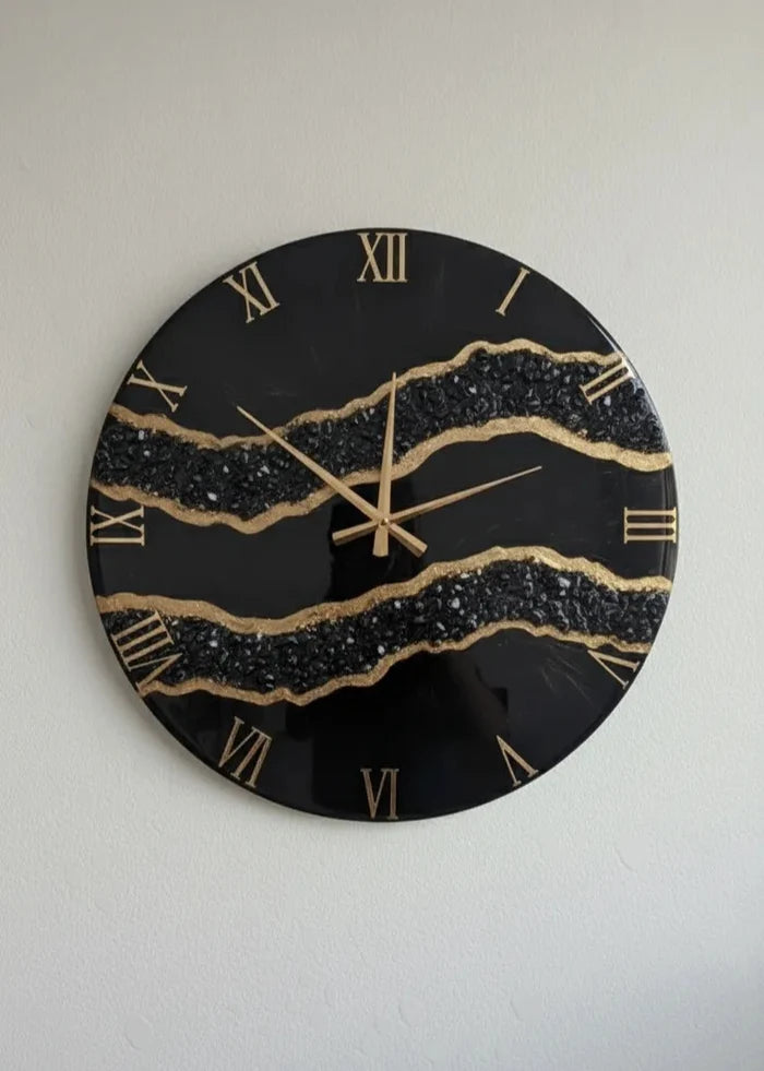 Frosted Sapphire Elegant Resin Wall Clock - Pacific Resin Art