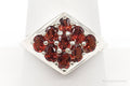 Garnet Sterling Silver Ring - Size 8.75