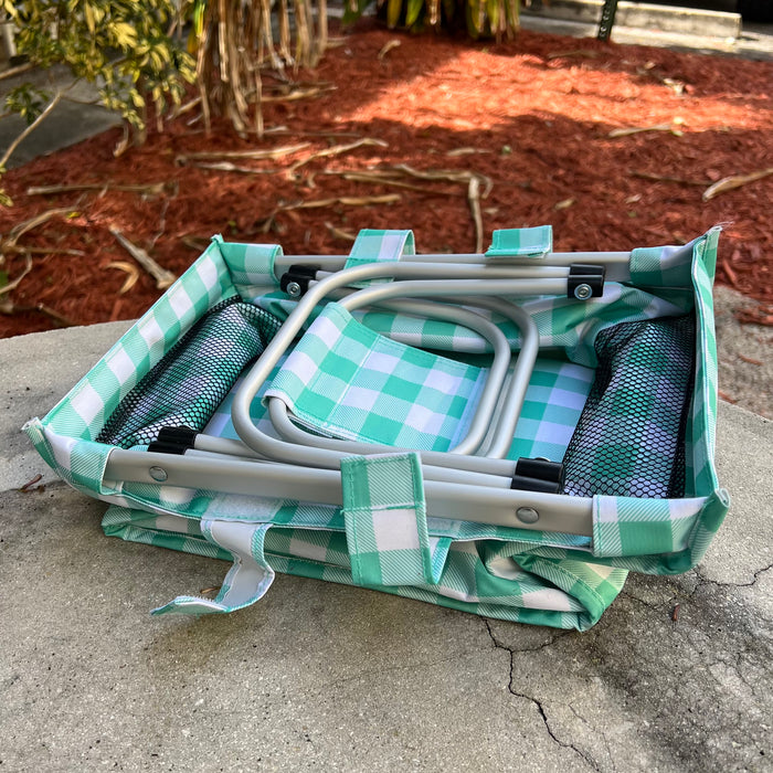 Gingham Basket Bag