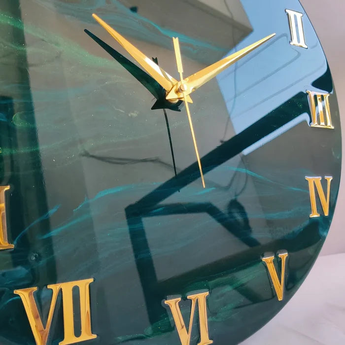 Gilded Mirage Premium Resin Wall Clock - Pacific Resin Art