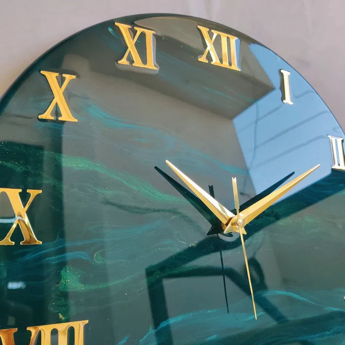 Gilded Mirage Premium Resin Wall Clock - Pacific Resin Art