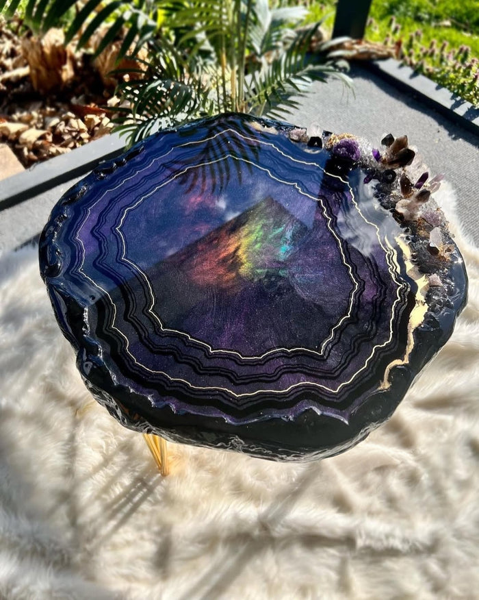 Golden Mirage Luxury Resin Coffee Table with legs - Pacific Resin Art
