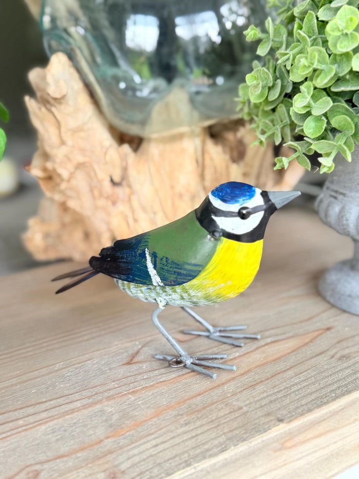 Gorgeous Carved Metal Bluetit or Robin - Each sold Individually