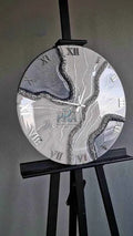 Grey Pearl Resin Wall Clock | Unique Wall Clock - Pacific Resin Art