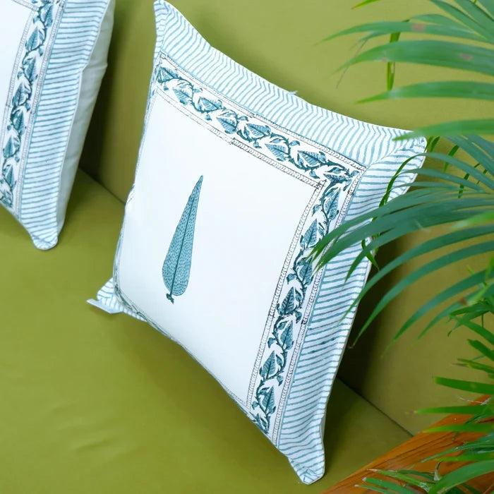 Pure Cotton Hand Block Printed Cushion Cover - Shakeeza - Tarvik