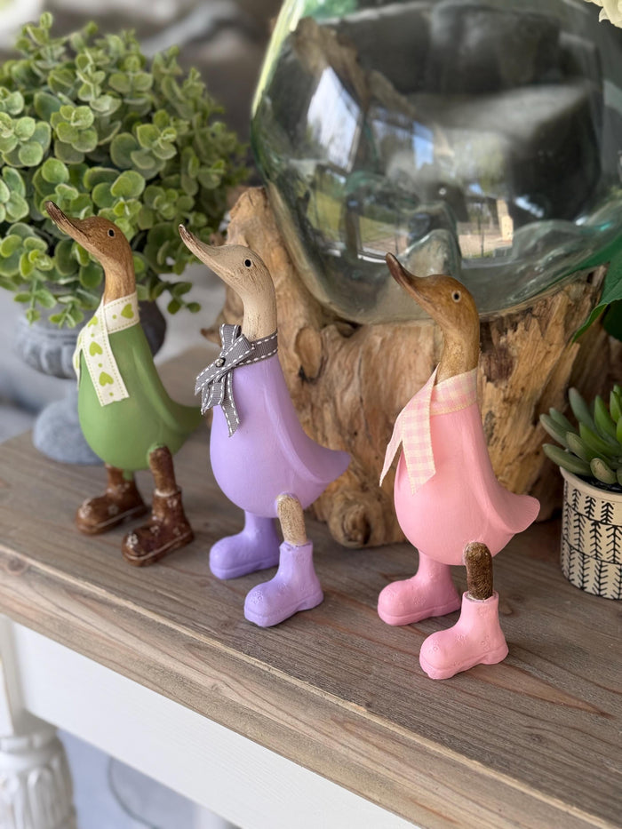 Hand Painted Wooden Duck - Available in 3 colours