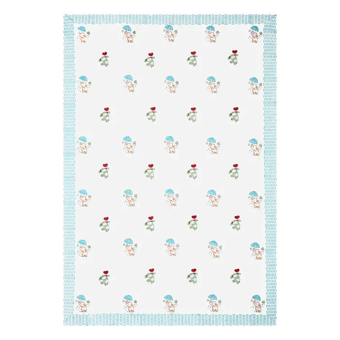 Happyland Block Printed Kids Cotton Bedsheet - Single Bed Size (60X90 Inches)