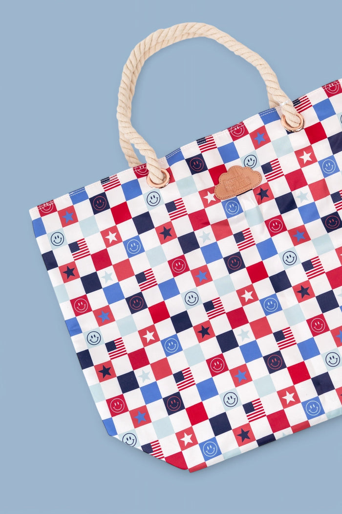 HOME OF THE FREE CHECKERS DREAM TOTE BAG