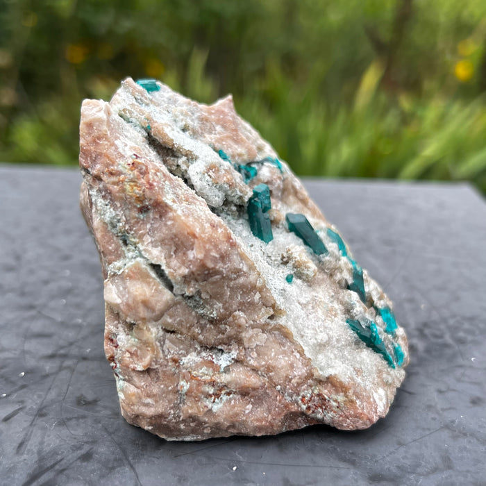 Self-Standing Dioptase on Matrix, Mineral Specimen from Kunene Region, Namibia, Africa