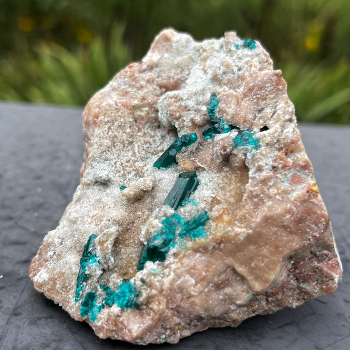 Self-Standing Dioptase on Matrix, Mineral Specimen from Kunene Region, Namibia, Africa