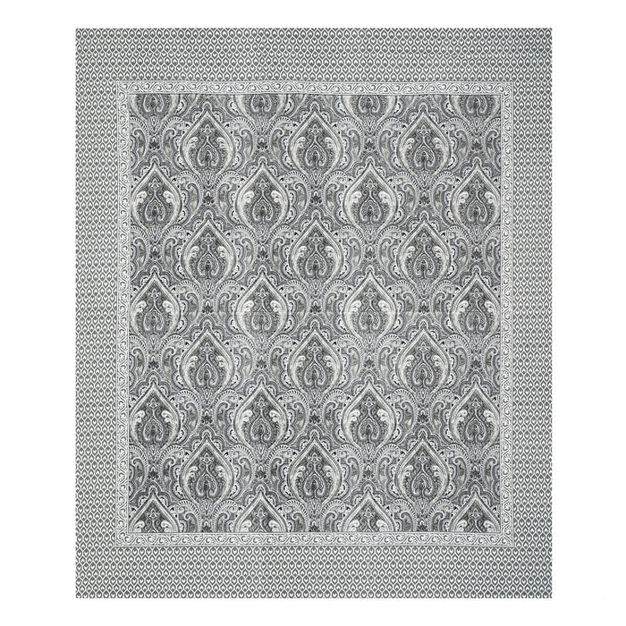 Jaipuri Cotton Double Bedsheet – Black & White Paisley (90x108 inches)