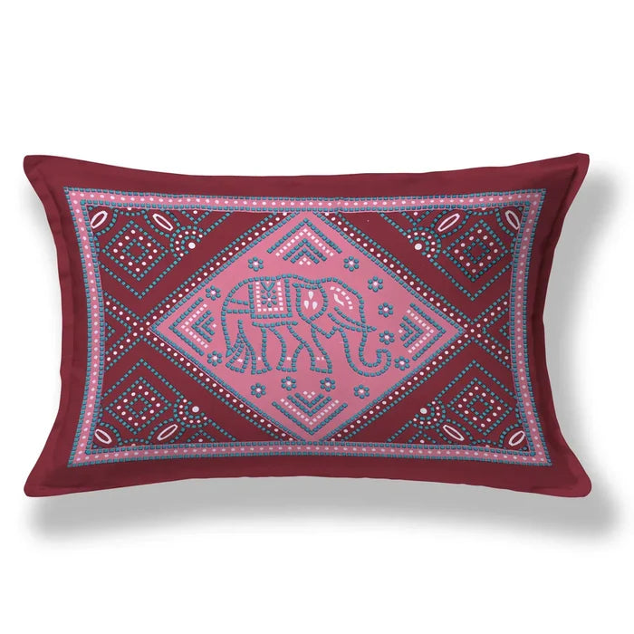 Jaipuri Cotton Single Bedsheet Set – Pink & Maroon Bandhani Print (70X100 inches)