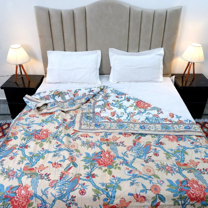 Jaipuri Dohar AC Blanket | 100% Mulmul Cotton | Block Print | Double Bed - Sanam