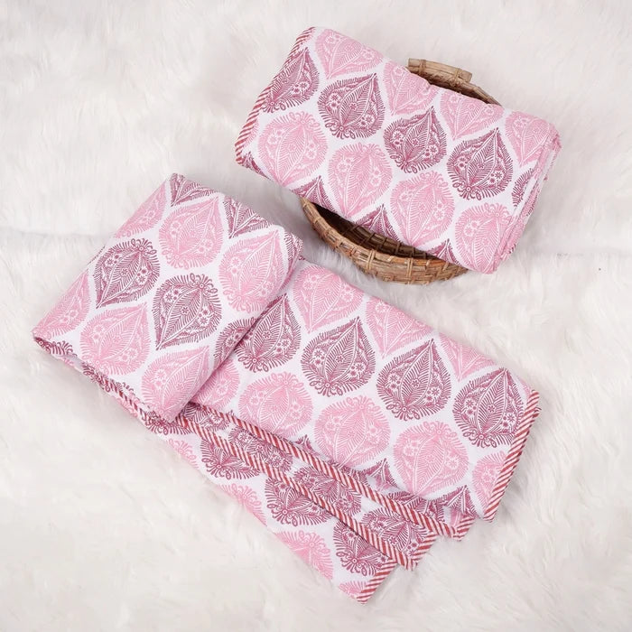 Jaipuri Dohar Blanket (Set of 2) | 100% Mulmul Cotton | Block Print | Single Bed - Madhuri
