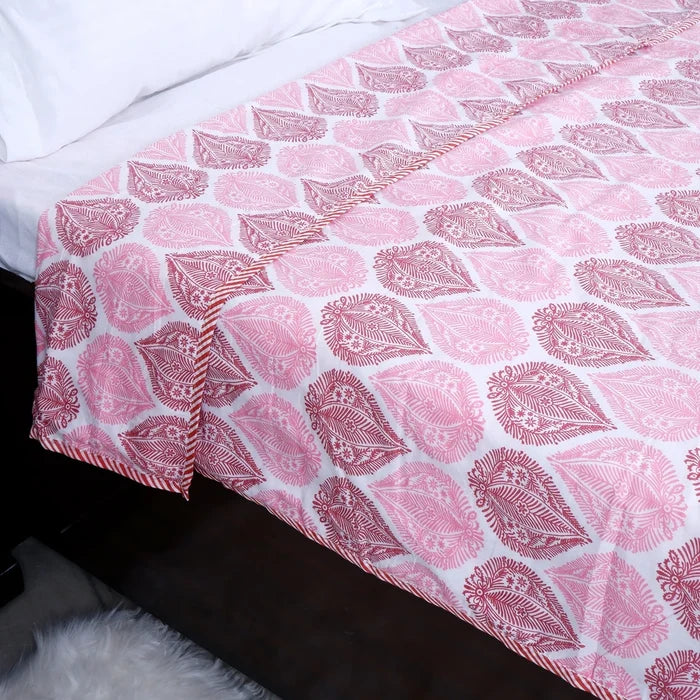 Jaipuri Dohar Blanket (Set of 2) | 100% Mulmul Cotton | Block Print | Single Bed - Madhuri