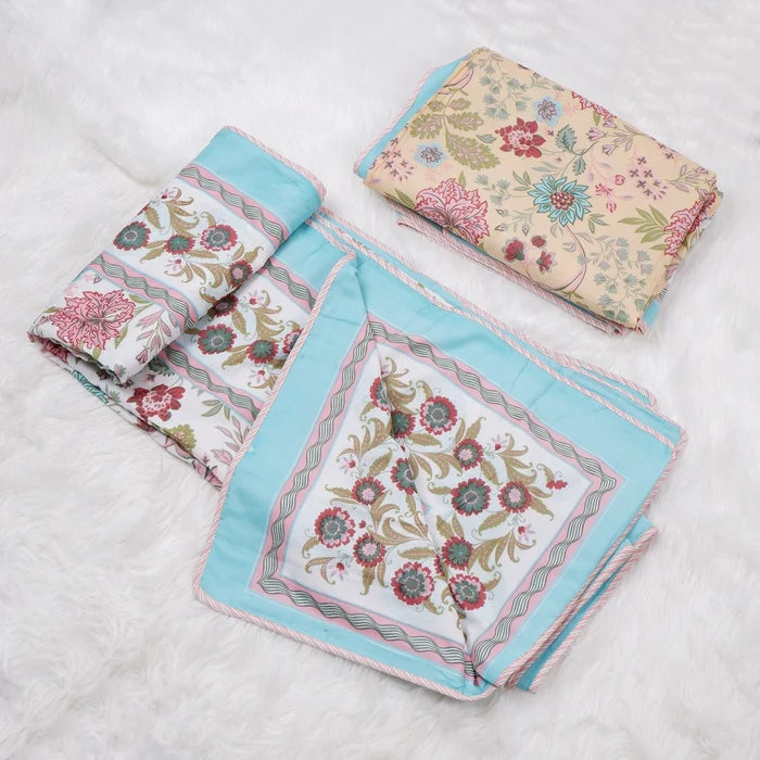 Jaipuri Dohar Blanket (Set of 2) | 100% Mulmul Cotton | Block Print | Single Bed - Marina