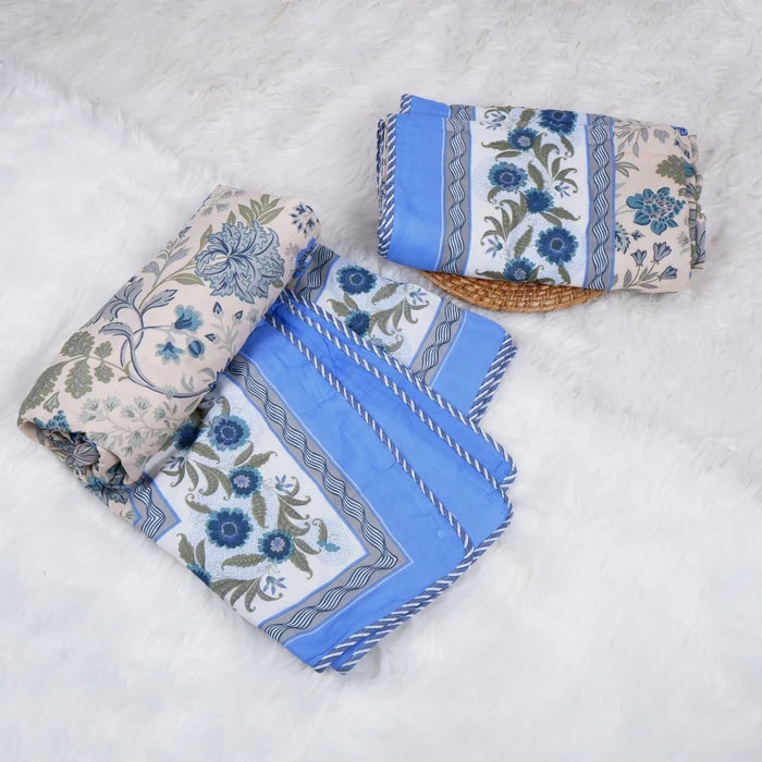 Jaipuri Dohar Blanket (Set of 2) | 100% Mulmul Cotton | Block Print | Single Bed - Sonali