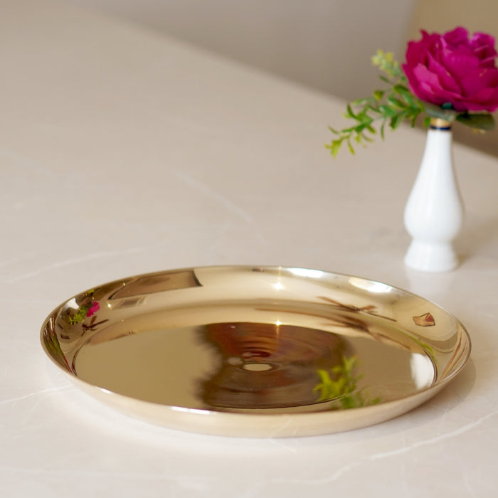 Kansa / bronze thali matte finish, glossy finish - Brass Globe