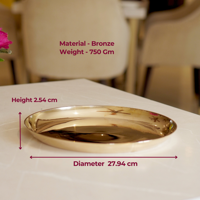 Kansa / bronze thali matte finish, glossy finish - Brass Globe