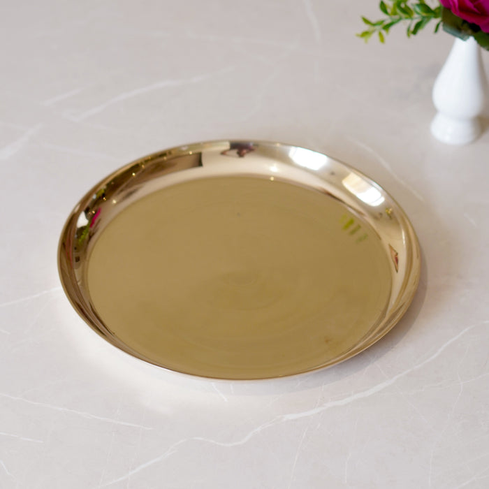 Kansa / bronze thali matte finish, glossy finish - Brass Globe