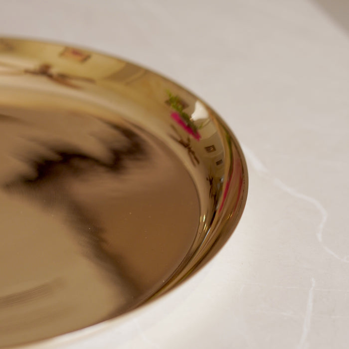 Kansa / bronze thali matte finish, glossy finish - Brass Globe