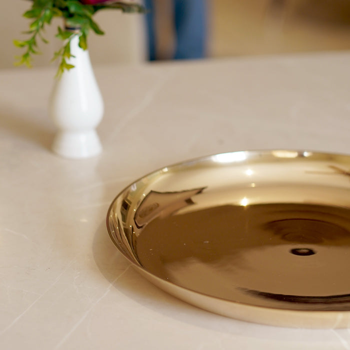 Kansa / bronze thali matte finish, glossy finish - Brass Globe