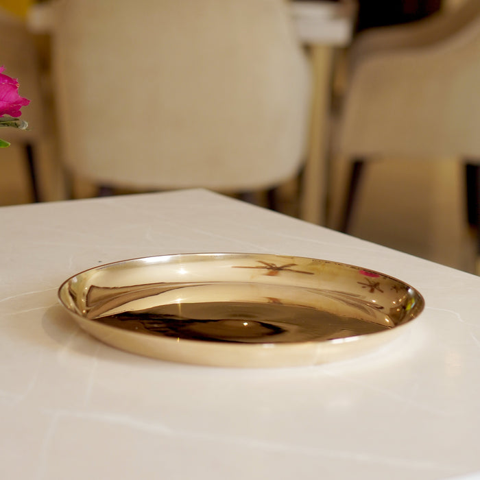 Kansa / bronze thali matte finish, glossy finish - Brass Globe