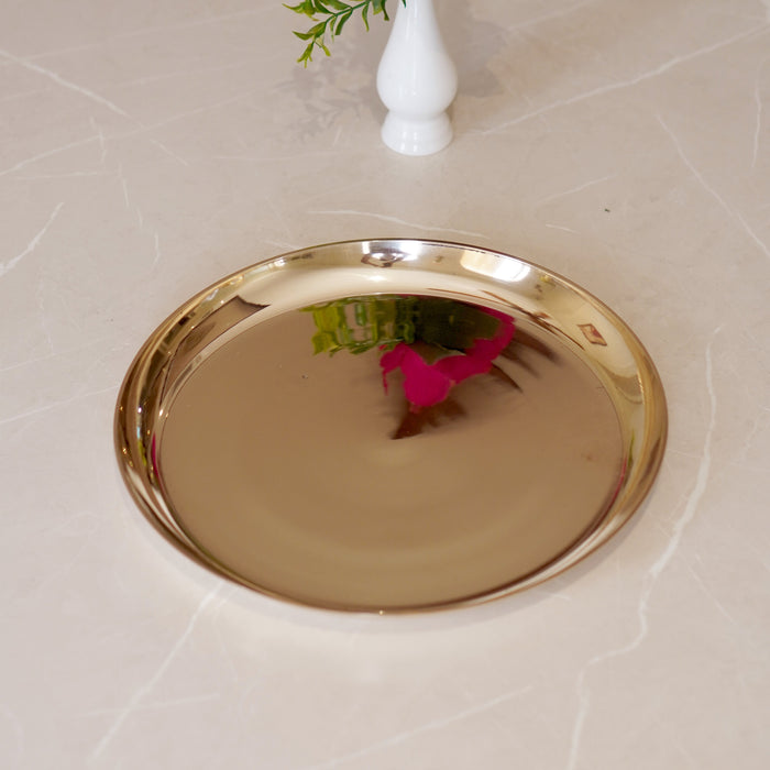 Kansa / bronze thali matte finish, glossy finish - Brass Globe