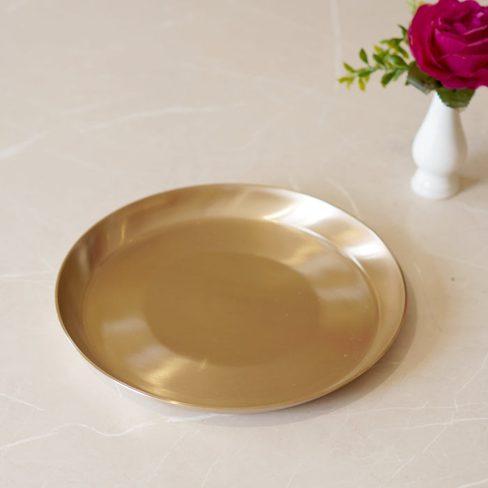 Kansa / bronze thali matte finish, glossy finish - Brass Globe