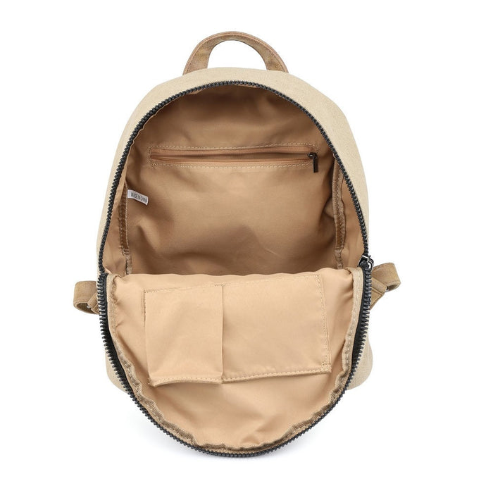 Khaki Canvas Rucksack/Backpack with Silver Star