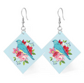 LEATHER SQUARE EARRINGS BLUEBIRD