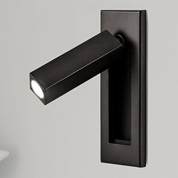 Dia 5cm x H 15.5cm square (Hidden switch) / Matt Black / Warm Light