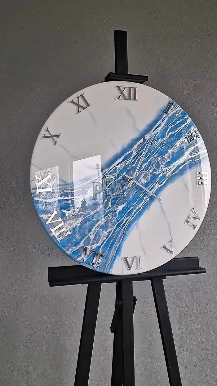 Luminous Tide Resin Wall Clock - Pacific Resin Art