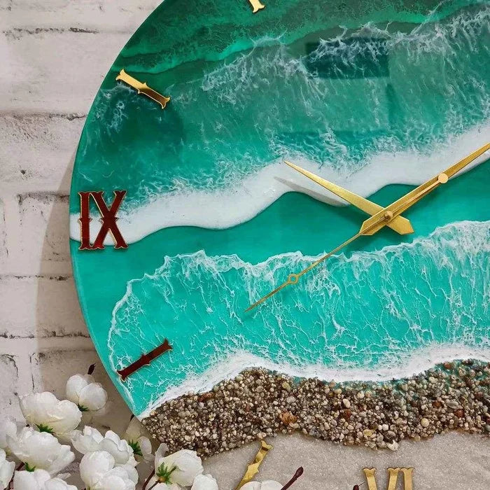 Marine Style Epoxy Resin Wall Clock | Modern Clocks - Pacific Resin Art