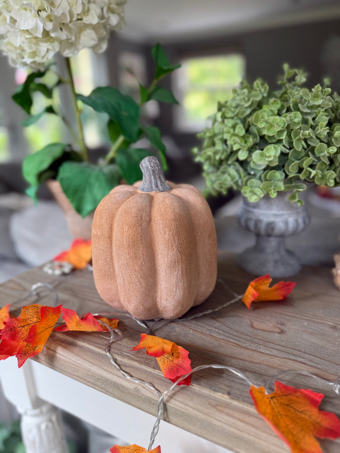 Medium Pale Orange Ceramic Jack O’Lantern Pumpkin
