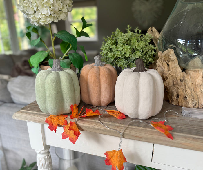 Medium Pale Orange Ceramic Jack O’Lantern Pumpkin