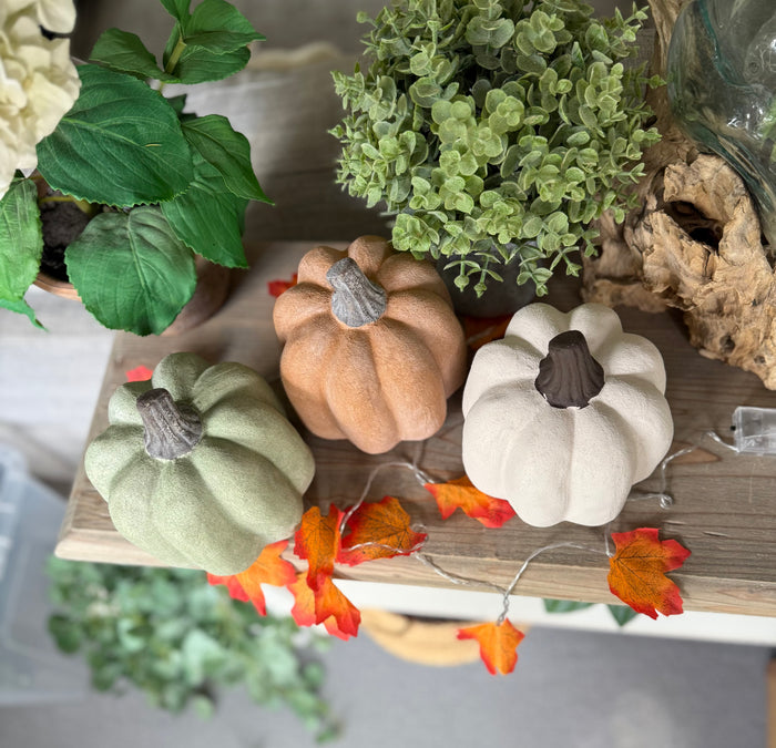 Medium Pale Orange Ceramic Jack O’Lantern Pumpkin
