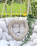 Medium Taupe Wicker Hanging Heart - 40cm
