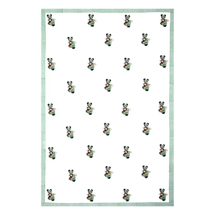 Mickey Scooter Printed Kids Cotton Dohar - Single Bed Size (40x60 Inches)