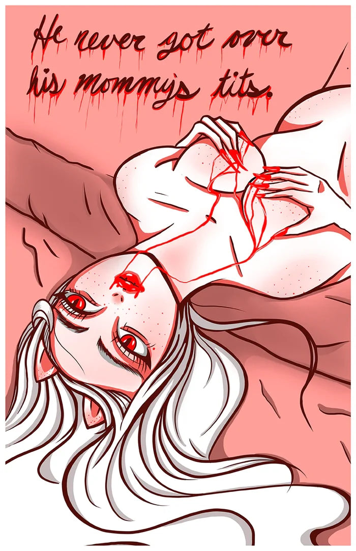 Mommy's Tits POSTER PRINT by Albino Kitty