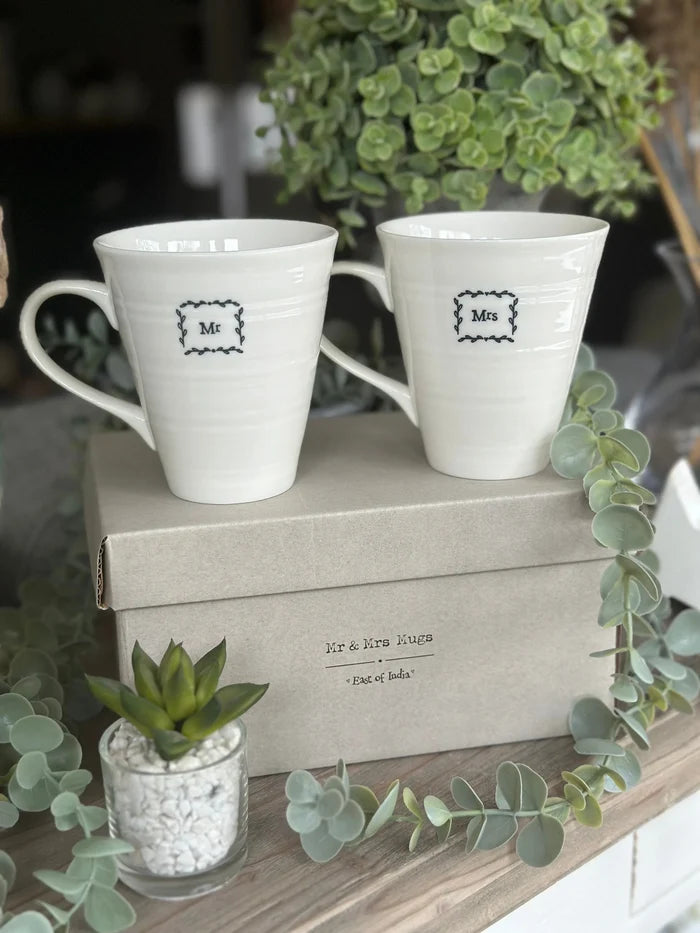 Mr & Mrs Porcelain Mug Box Set