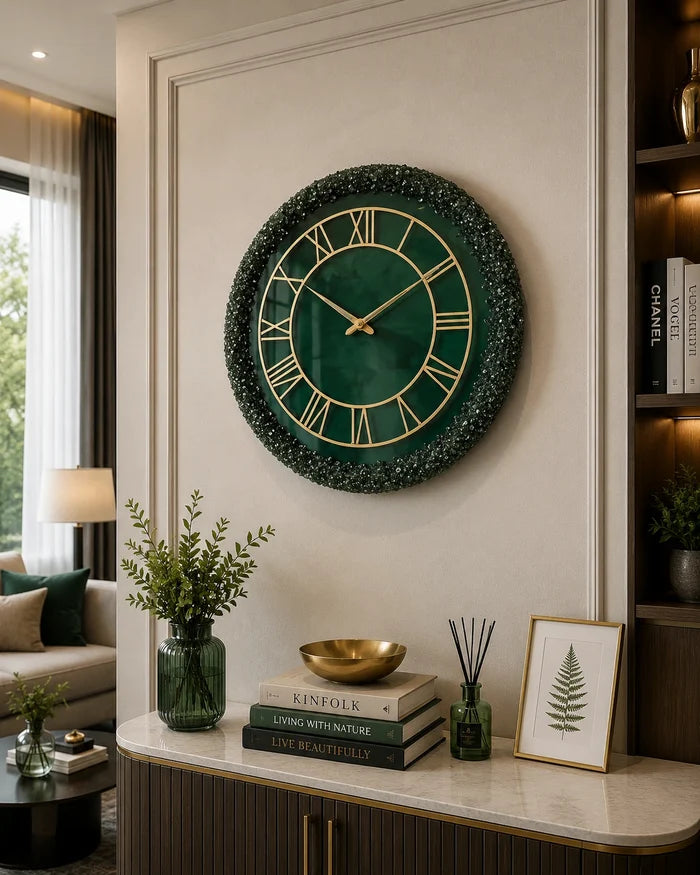 Nebula Bloom Elegant Resin Wall Clock