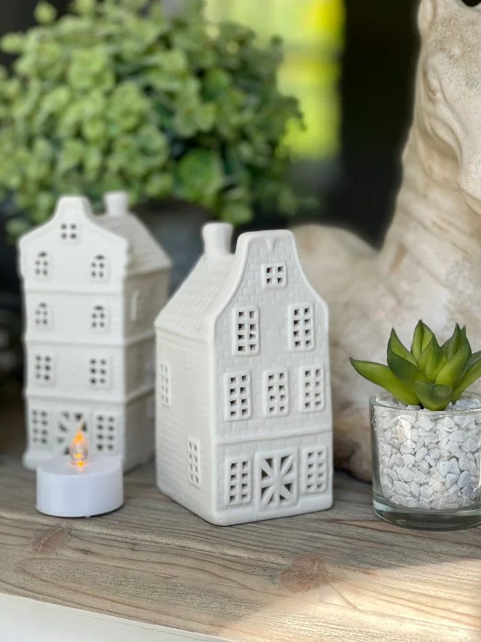 Porcelain White House Light Houses - 3 Design Options