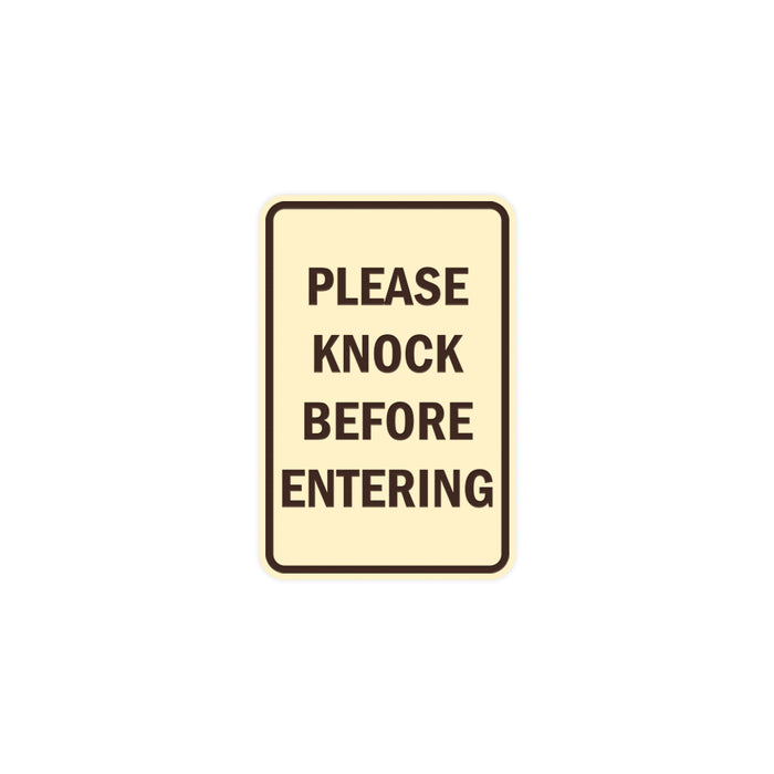 Portrait Round Please Knock Before Entering Sign