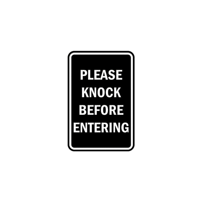 Portrait Round Please Knock Before Entering Sign