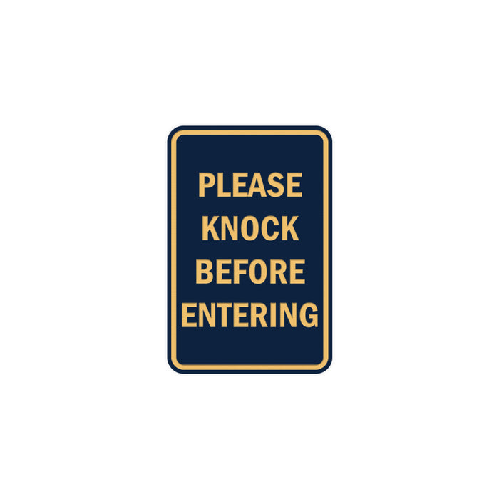 Portrait Round Please Knock Before Entering Sign
